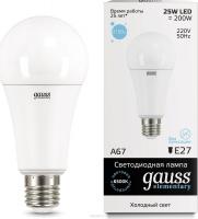 Лампа Gauss LED Elementary A67 25W E27 6500K 1/10/50