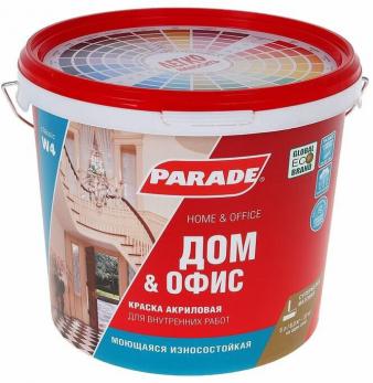 Краска акрил. PARADE W4 Дом & Офис база А 5л Россия