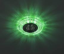 Светильник DK LD3 SL/WH+GR  ЭРА декор cо светодиодной подсветкой( белый+зеленый), прозрачный выв