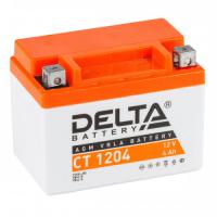 Аккумулятор Мото, Скутер 12В 4 А ч. Delta ( СТ1204) (114х70х86) (залитый) AGM 