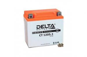Аккумулятор Мото, Скутер 12В 5 А ч. Delta ( СТ1205) (114х70х106) (залитый) AGM 