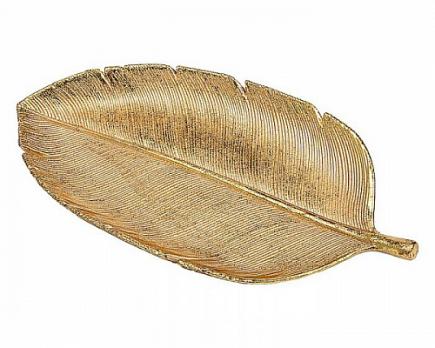 Блюдо Пальмовый лист, Д280 Ш132 В25, золотой