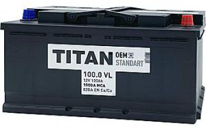 Аккумуляторная батарея 100 А.ч Titan Standart об,.пол 820 A/EN (353х175х190)