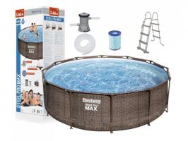 Бассейн каркасный 427х107см STEEL PRO MAX фильтр-насос, лестница, чехол 5614Z BESTWAY/1/